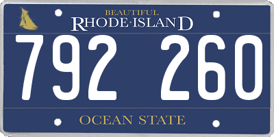 RI license plate 792260