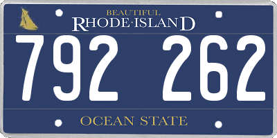 RI license plate 792262