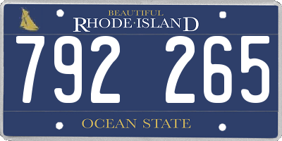 RI license plate 792265