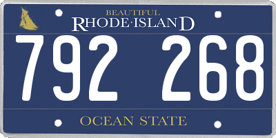 RI license plate 792268
