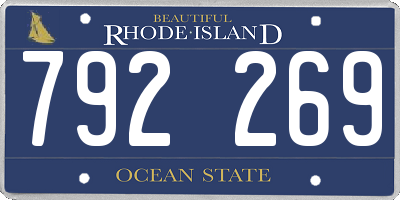 RI license plate 792269