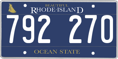 RI license plate 792270