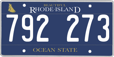RI license plate 792273
