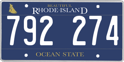 RI license plate 792274