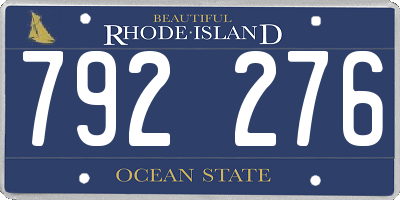 RI license plate 792276