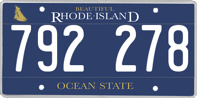 RI license plate 792278