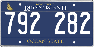 RI license plate 792282
