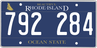 RI license plate 792284