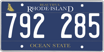 RI license plate 792285