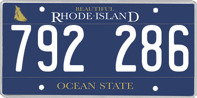 RI license plate 792286