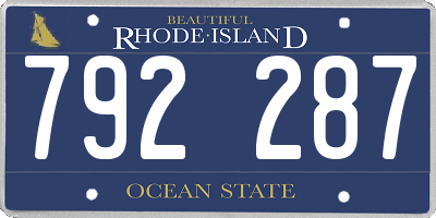 RI license plate 792287