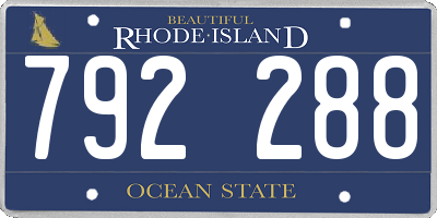 RI license plate 792288
