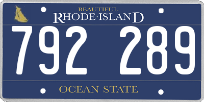 RI license plate 792289