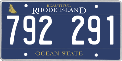 RI license plate 792291