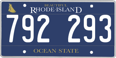 RI license plate 792293