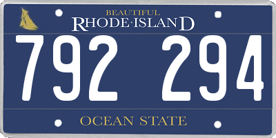 RI license plate 792294