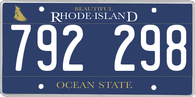 RI license plate 792298