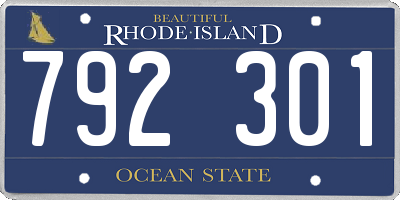 RI license plate 792301