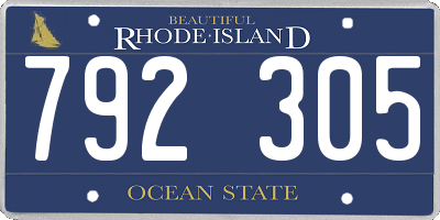 RI license plate 792305