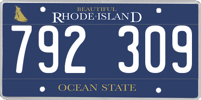 RI license plate 792309