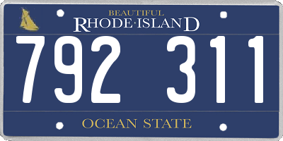 RI license plate 792311