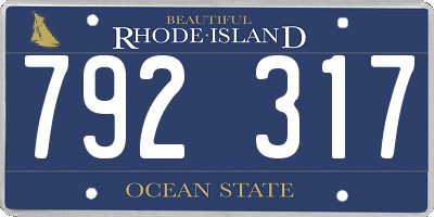 RI license plate 792317