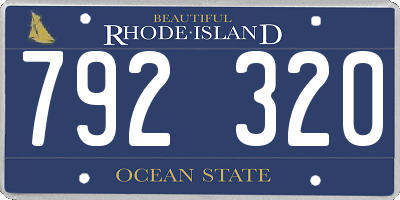 RI license plate 792320