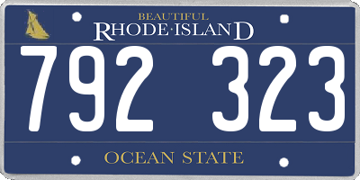 RI license plate 792323