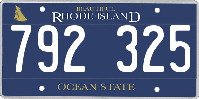 RI license plate 792325