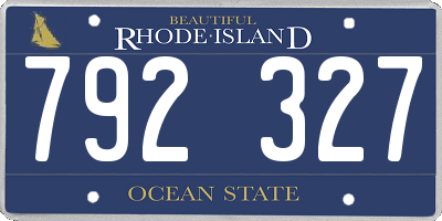 RI license plate 792327
