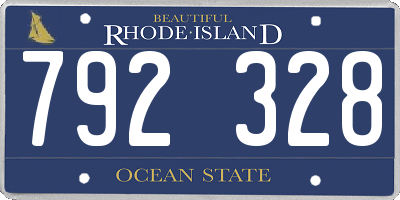 RI license plate 792328