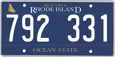 RI license plate 792331