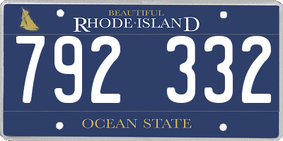 RI license plate 792332
