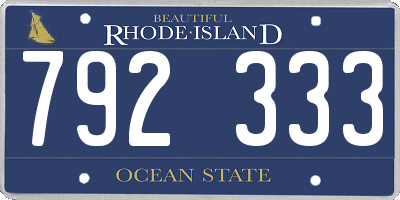 RI license plate 792333