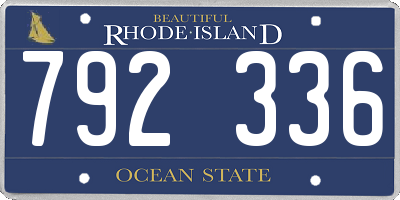 RI license plate 792336