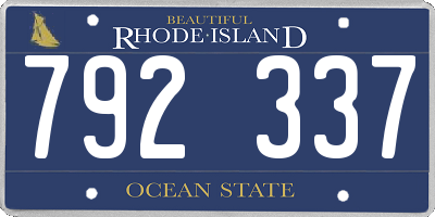 RI license plate 792337