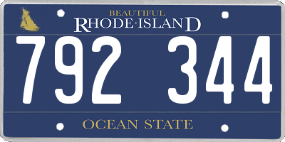 RI license plate 792344