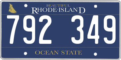 RI license plate 792349