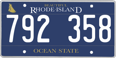RI license plate 792358