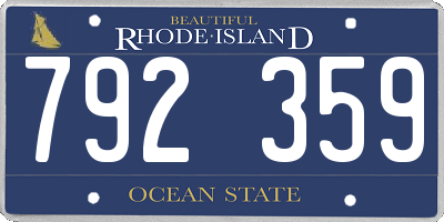 RI license plate 792359