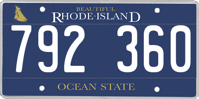 RI license plate 792360