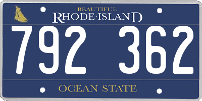 RI license plate 792362