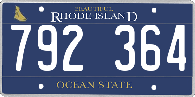 RI license plate 792364
