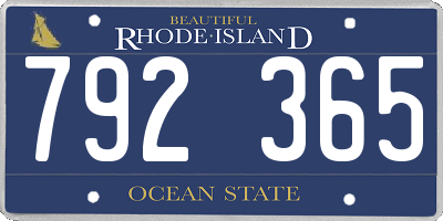 RI license plate 792365