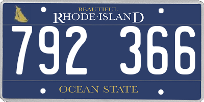 RI license plate 792366
