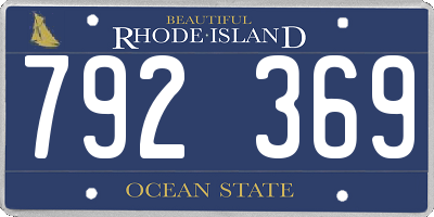 RI license plate 792369