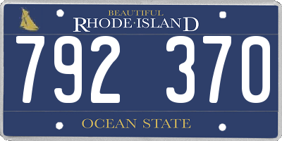 RI license plate 792370
