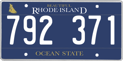 RI license plate 792371