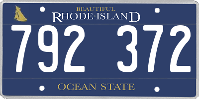 RI license plate 792372