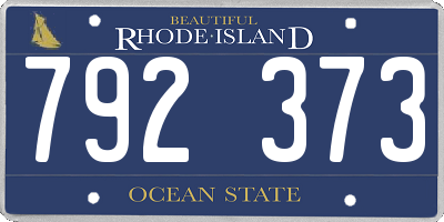 RI license plate 792373